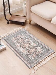 1 tấm thảm tua rua dệt thủ công phong cách Boho cổ điển đa năng, có thể giặt bằng máy, dễ vệ sinh, dùng cho phòng khách, phòng ngủ, hành lang, đầu giường - Nhiều màu - Xem 3