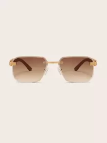1pair Women Rimless Tinted Lens Boho Fashion Glasses, For Outdoor Elegant Shades Beach Accessories Beach Accessories For Women Glasses Shades Basics Fall Winter Women Outfits Clothes Business Casual Gifts - 漸層 - 查看 5