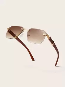 1pair Women Rimless Tinted Lens Boho Fashion Glasses, For Outdoor Elegant Shades Beach Accessories Beach Accessories For Women Glasses Shades Basics Fall Winter Women Outfits Clothes Business Casual Gifts - 漸層 - 查看 4
