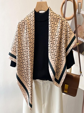 1pc Women's Fashion Square Scarf, Casual Minimalist Daily Accessory