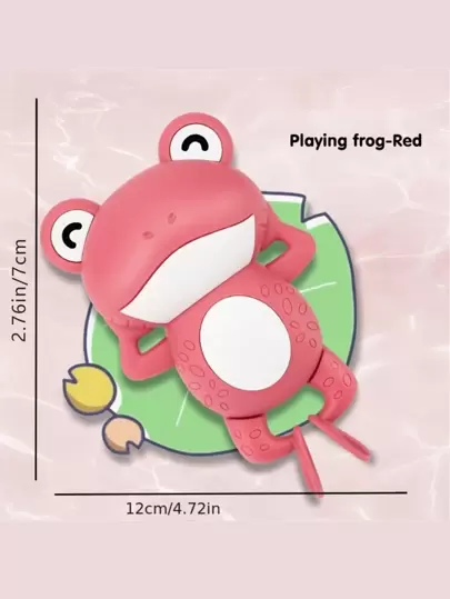 兒童嬰兒沐浴玩具,新款嬰兒沐浴游泳沐浴玩具,可愛青蛙發條沐浴玩具(配件顏色隨機)