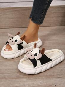 學院拖鞋適用於女士奶牛裝飾趣味拖鞋