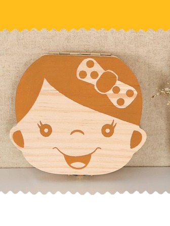 1 pieza Caja de almacenamiento con estampado de dibujos animados diente