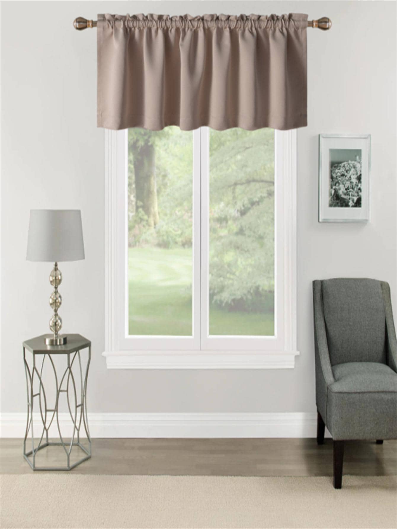 BONZER 1pc Solid Color Window Valance, Modern Polyester Curtain Valance ...