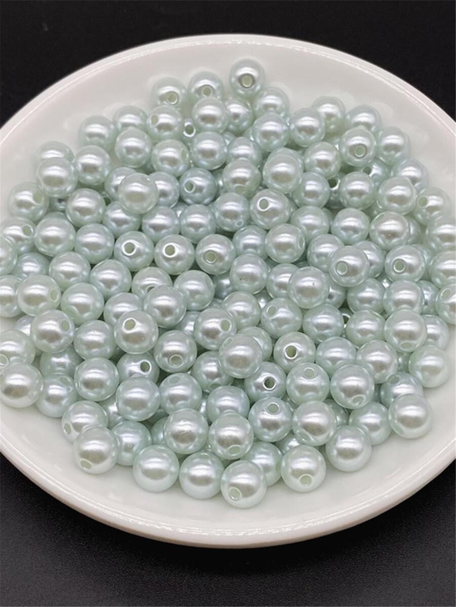 4/6/8/10毫米浅蓝色亚克力圆珠，适用于珠宝制作、手机链DIY、时尚手链项链装饰配件 - 淺藍色 - 查看 1