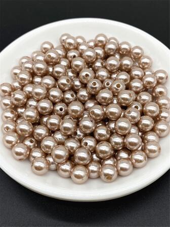 1pack 4/6/8/10mm Colorful Acrylic Round Beads Faux Pearl For Waist Chain, Jewelry, Clothing, Bag DIY