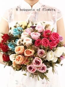 1入組擬真花現代婚禮佈置塑料花 - 玫紅色 - 查看 2