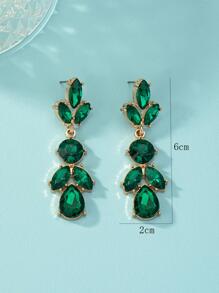 水鑽裝飾耳墜 - 綠色 - 查看 5