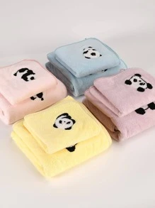 1條熊貓刺繡毛巾或1條浴巾可愛布藝毛巾、健身房、酒店 - 粉色 - 查看 6