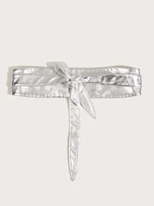 Thắt lưng dây thường ngày cho nữ rắn để trang trí váy - Bạc - Xem 1