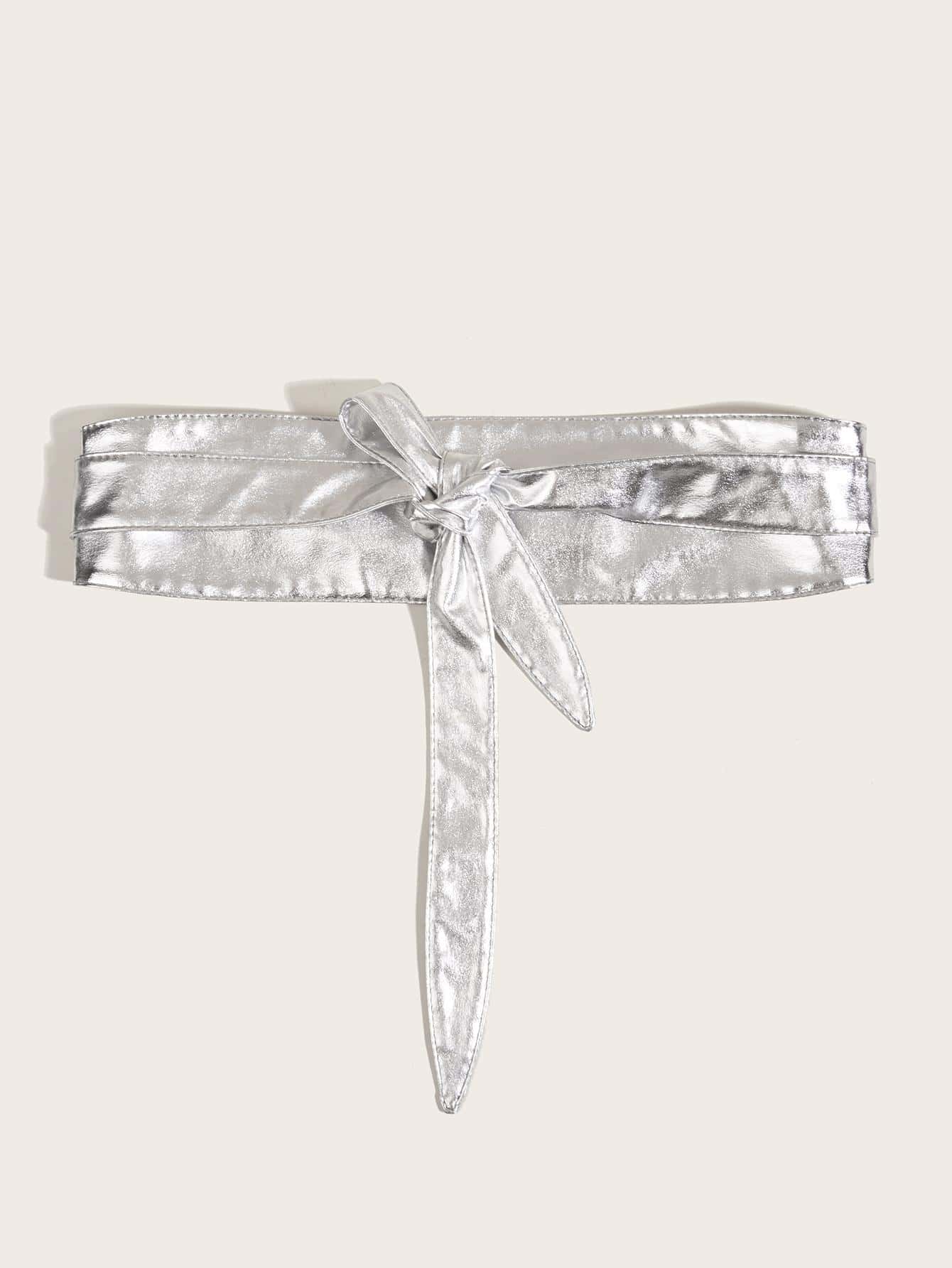 Thắt lưng dây thường ngày cho nữ rắn để trang trí váy - Bạc - Xem 1