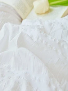 1入組素色現代滌綸床上用品被套適用於家庭 - 白色 - 查看 4