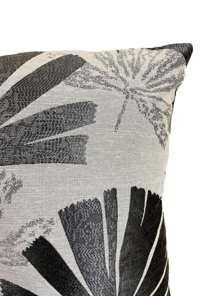 1pc Leaf Pattern Cushion Cover, Modern Polyester Decorative Throw Pillow Case For Home - Black - View 2