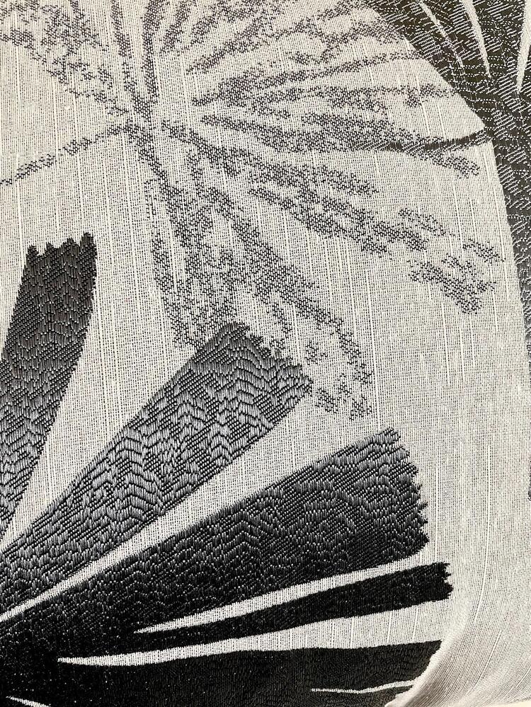 1pc Leaf Pattern Cushion Cover, Modern Polyester Decorative Throw Pillow Case For Home - Black - View 4