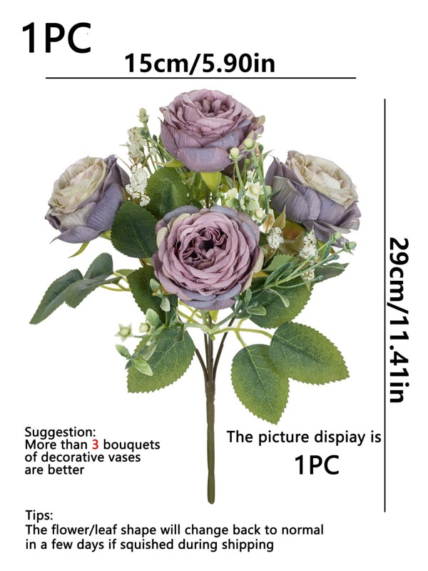 1pc Artificial Flower Bouquet, Modern Plastic Flower For Wedding