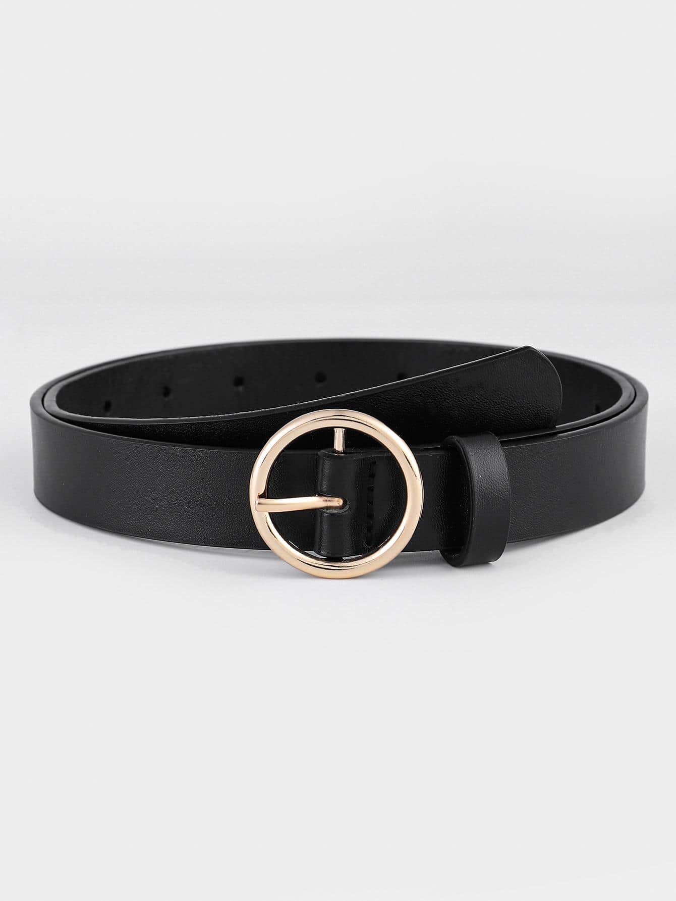 1 件女士圆形扣休闲腰带，适合日常生活、夏季、学校秋季、秋季、万圣节