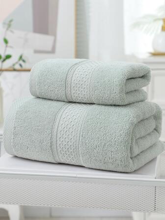 1 st handduk/badhandduk; 2-delars set (badhandduk+handduk): tjock, absorberande, mjuk, hudvänlig jacquardrandig, för ansikte/bad, badrumsartiklar heminredning tillbaka till skolan för skönhetssalong hem badrum duschhanddukar för skönhetssalong, hotell sport, heminredning, handduk, hudvård badhanddukslakan