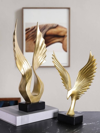 1pc Wing Design Decoration Craft, Modern Polyresin Decoration Object For Home Decor Best Gifts Birthday