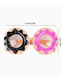 1pc Donut Design Party Glasses, Modern Polyester Party Glasses For Photo Prop - Multicolor - View 2