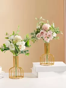 1pc Iron Flower Vase - Gold - View 1