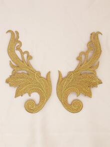2pcs Wing Design Iron-on Patch - Gold - View 2