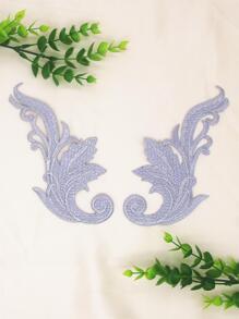 2入組機翼設計熨燙貼片 - 銀色 - 查看 2