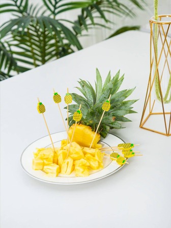 10入組鳳梨裝飾一次性水果叉