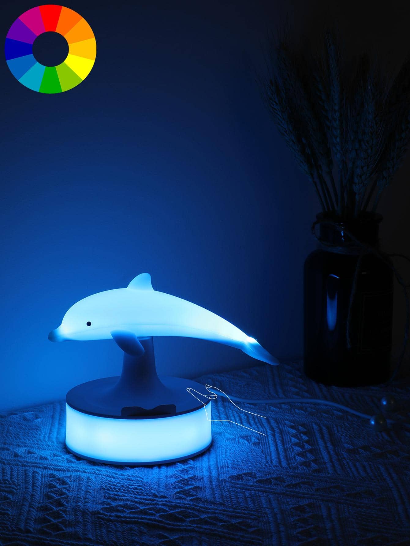 1pc Whale Design LED Desk Lamp - Multicolor - View 1