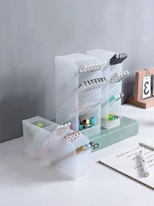 1 Hộp Đựng Bút Trong Suốt, Đơn Giản Nhiều Lưới Để Bàn Văn Phòng Phẩm Hộp Bảo Quản Cho Văn Phòng, Sinh Viên Văn Phòng Phẩm Lưu Trữ - Trong sáng - Xem 2