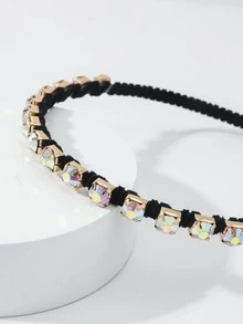 1入組女士水鑽裝飾時尚髮箍適用於日常生活 - 彩色 - 查看 2