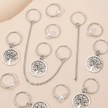 Vòng đeo tóc thời trang 12 cái trang trí cây cho nữ - Bạc - Xem 3