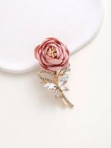 1 件男女通用花朵和水钻装饰浪漫胸花，适合婚礼情人节 - 粉色 - 查看 4