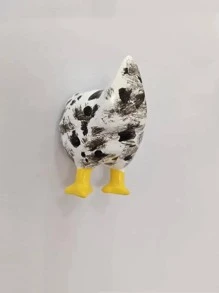 1入組3D雞裝飾,雞屁股冰箱貼冰箱貼紙,復古雞屁股禮品,搞笑雞屁股冰箱貼 - 黑與白 - 查看 2