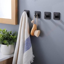 1pc Stainless Steel Hooks Adhesive Robe Towel Hook Wall Key Hangers Bathroom Kitchen Accessories Holders Coat Clothers Racks Rustproof Shower Hanging Door Strong Nail Free Small Hook Organizer