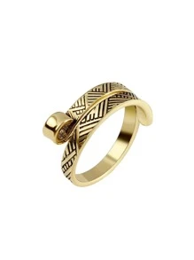 1 Chiếc Nhẫn Vàng Sáng Tạo Móc, Hợp Kim Kẽm Dụng Cụ Đan Di Động Hộ Gia Đình - Vàng - Xem 2