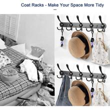 1st solida svarta väggmonterade krokar, rostfritt stål multifunktionella förvaringskrokar för hushållshanddukar - Svart - Visa 5