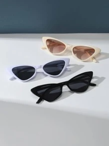 3 chiếc kính mắt mèo gọng nhỏ thời trang dành cho nam và nữ, kính nhựa cổ điển cho hoạt động ngoài trời, du lịch, bãi biển, trang phục thường ngày - Nhiều màu - Xem 2