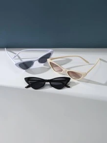 3 chiếc kính mắt mèo gọng nhỏ thời trang dành cho nam và nữ, kính nhựa cổ điển cho hoạt động ngoài trời, du lịch, bãi biển, trang phục thường ngày - Nhiều màu - Xem 3