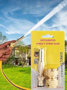 1入組簡約金色便攜式花園軟管銅製多功能家用澆水工具 - 金色 - 查看 1