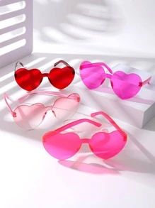 4 件女士时尚渐变色眼镜，适合夏季海滩度假、户外、旅行 - 粉色 - 查看 2