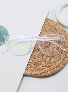 1 Cặp Mắt Mèo Nữ Khung Mắt Kính Thông Thường Cho Cuộc Sống Hàng Ngày - Hồng - Xem 1