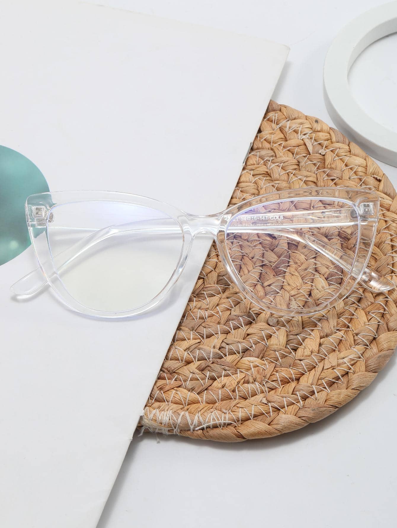 1 Cặp Mắt Mèo Nữ Khung Mắt Kính Thông Thường Cho Cuộc Sống Hàng Ngày - Hồng - Xem 1