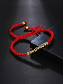 Pulsera con diseño de cuenta - Rojo - Ver 4