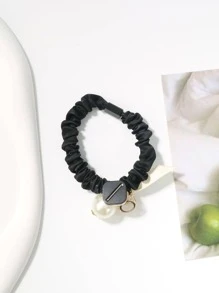 1入組女士珍珠和水鑽裝飾時尚髮圈 - 彩色 - 查看 3