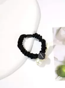 1入組女士珍珠和水鑽裝飾時尚髮圈 - 彩色 - 查看 1