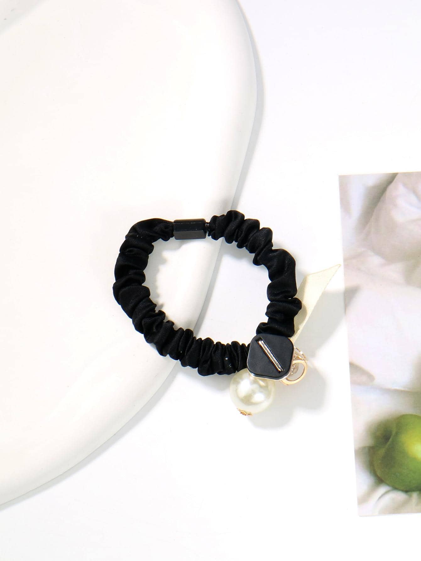 1入組女士珍珠和水鑽裝飾時尚髮圈 - 彩色 - 查看 1