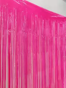 1 件塑料流苏窗帘，现代霓虹粉色铝箔窗帘，适合派对、圣诞节 - 玫紅色 - 查看 3