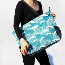 LARGE BEACH BAG Water Resistant Lightweight 20 inch Women Tote Bag for Gym Beach Travel Pool Yoga Nurse - 藍色 - 查看 6