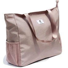 LARGE BEACH BAG Water Resistant Lightweight 20 inch Women Tote Bag for Gym Beach Travel Pool Yoga Nurse - 中紫紅色 - 查看 4