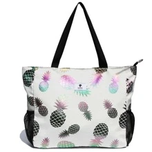 LARGE BEACH BAG Water Resistant Lightweight 20 inch Women Tote Bag for Gym Beach Travel Pool Yoga Nurse - 銀色 - 查看 3
